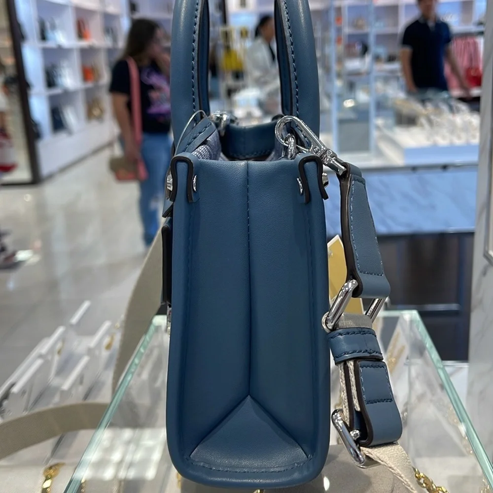 Michael Kors Mirella Extra-Small Ombré Logo Crossbody XBODY Shopper Denim  NWT